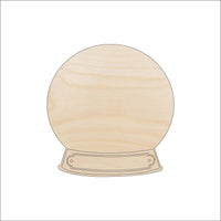 Snow Globe Wood Craft Shape - Laser Cut Baltic Birch Unfinished DIY Wood Art Supplies XMS200 - The Wood Shape Store