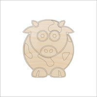 Cow Wood Craft Shape - Laser Cut Baltic Birch Unfinished DIY Wood Art Supplies COW5 - The Wood Shape Store