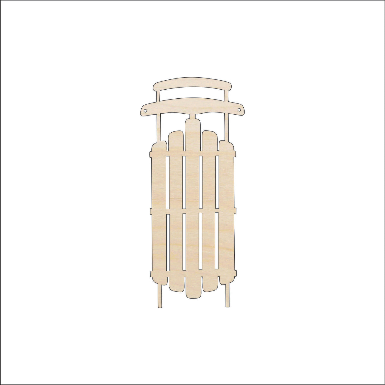 Sled Wood Craft Shape - Laser Cut Baltic Birch Unfinished DIY Wood Art Supplies XMS193 - The Wood Shape Store