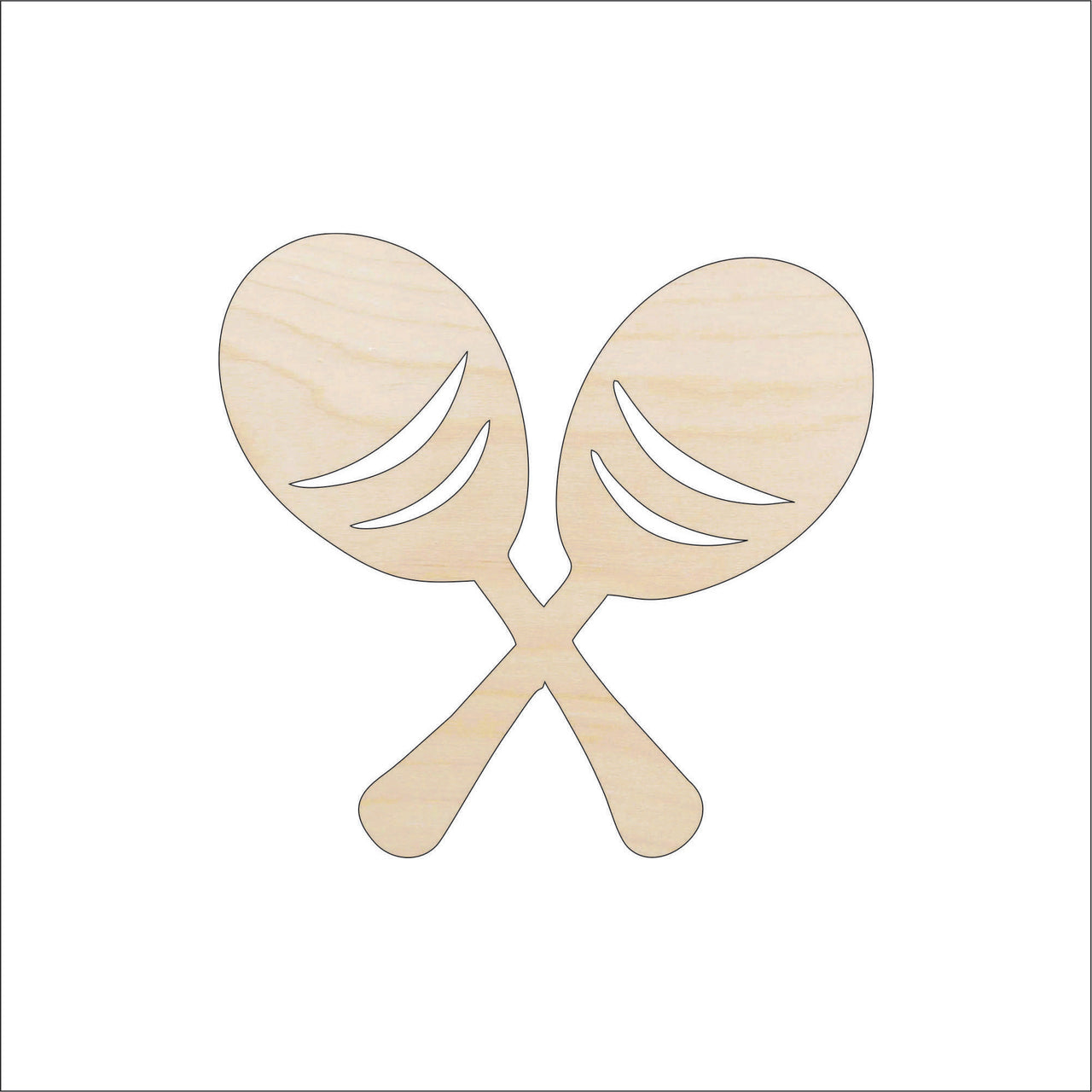 Maracas Wood Craft Shape - Laser Cut Baltic Birch Unfinished DIY Wood Art Supplies WLD16 - The Wood Shape Store