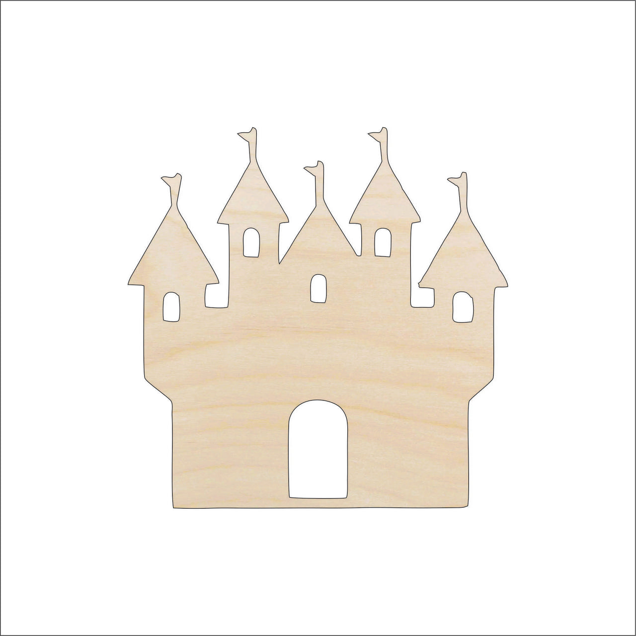 Castle Wood Craft Shape – Laser Cut Baltic Birch Unfinished DIY Wood Art Supplies BLD59 - The Wood Shape Store