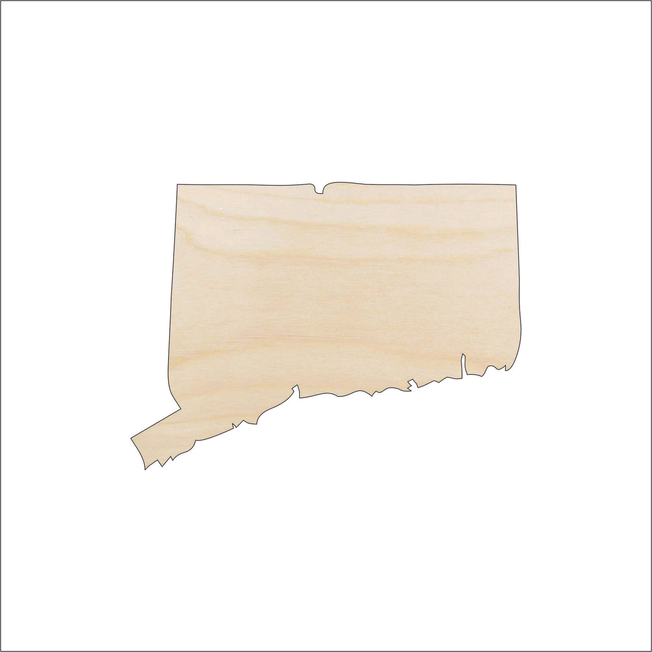 Connecticut Wood Craft Shape - Laser Cut Baltic Birch Unfinished DIY Wood Art Supplies STAT55 - The Wood Shape Store