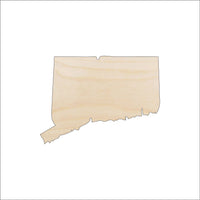 Connecticut Wood Craft Shape - Laser Cut Baltic Birch Unfinished DIY Wood Art Supplies STAT55 - The Wood Shape Store