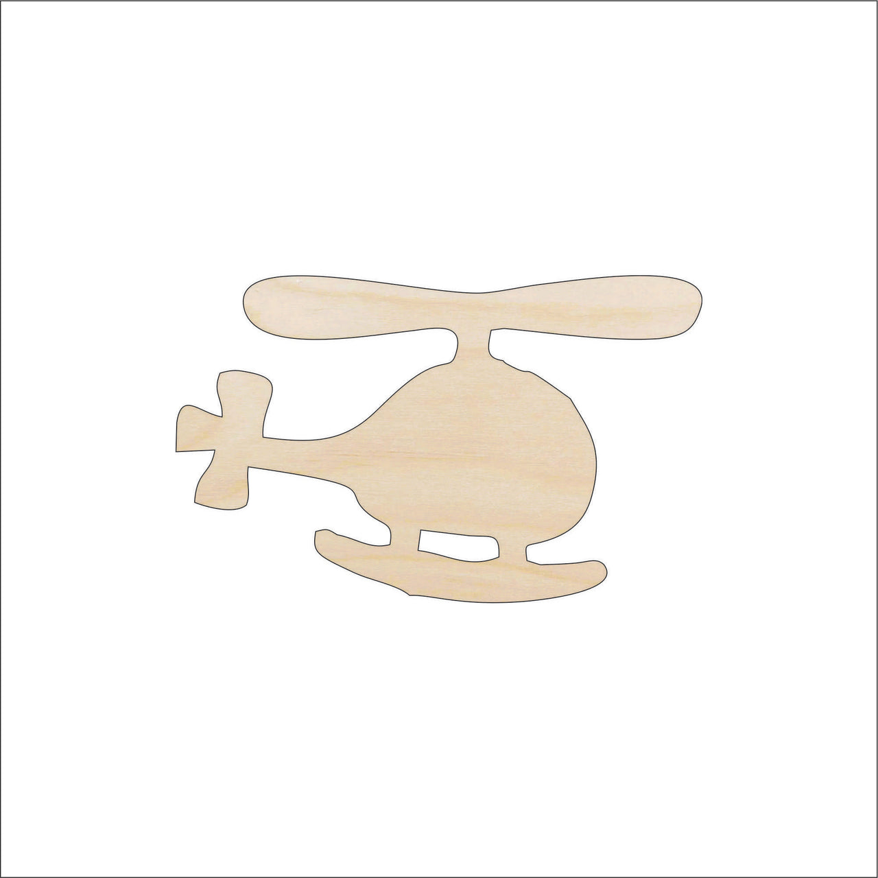 Helicopter Wood Craft Shape - Laser Cut Baltic Birch Unfinished DIY Wood Art Supplies PLN5 - The Wood Shape Store