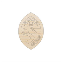 Guam Wood Craft Shape - Laser Cut Baltic Birch Unfinished DIY Wood Art Supplies WLD89 - The Wood Shape Store
