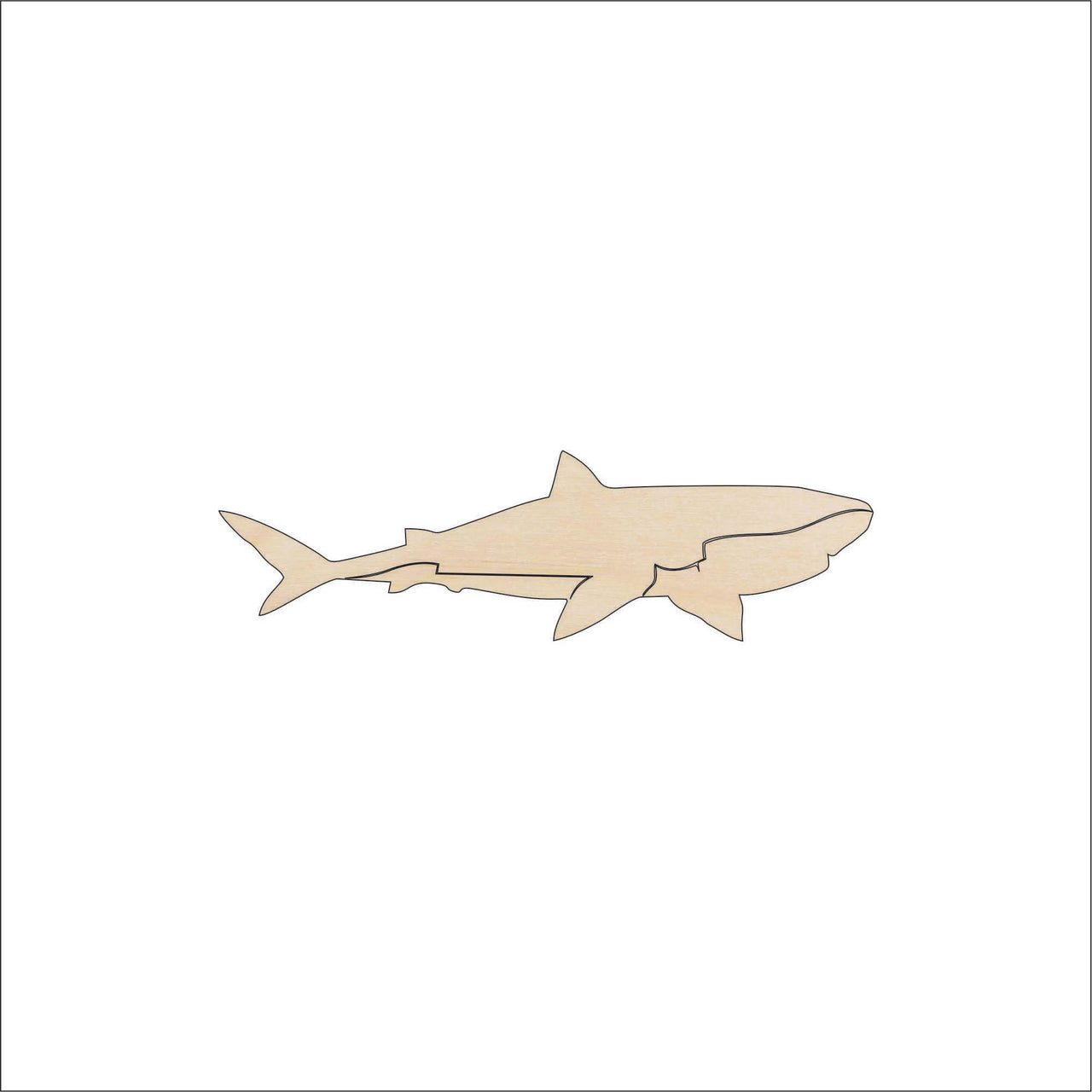 Shark Wood Craft Shape - Laser Cut Baltic Birch Unfinished DIY Wood Art Supplies SEA66 - The Wood Shape Store