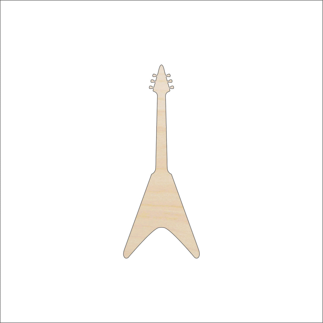 Guitar Wood Craft Shape - Laser Cut Baltic Birch Unfinished DIY Wood Art Supplies MSC3 - The Wood Shape Store