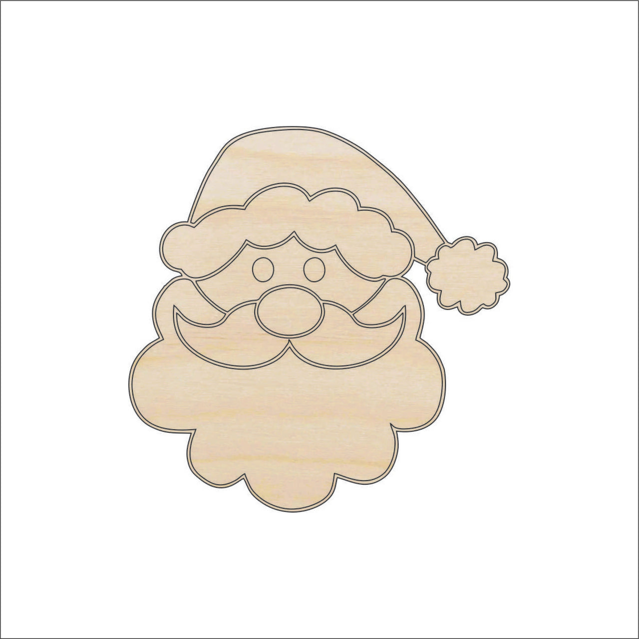 Santa Claus Wood Craft Shape - Laser Cut Baltic Birch Unfinished DIY Wood Art Supplies XMS222 - The Wood Shape Store