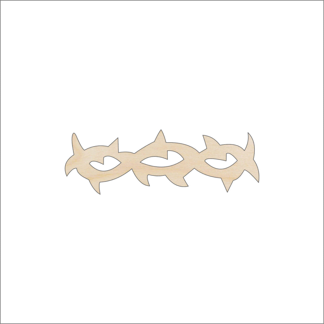 Barbwire Wood Craft Shape - Laser Cut Baltic Birch Unfinished DIY Wood Art Supplies XTR99 - The Wood Shape Store