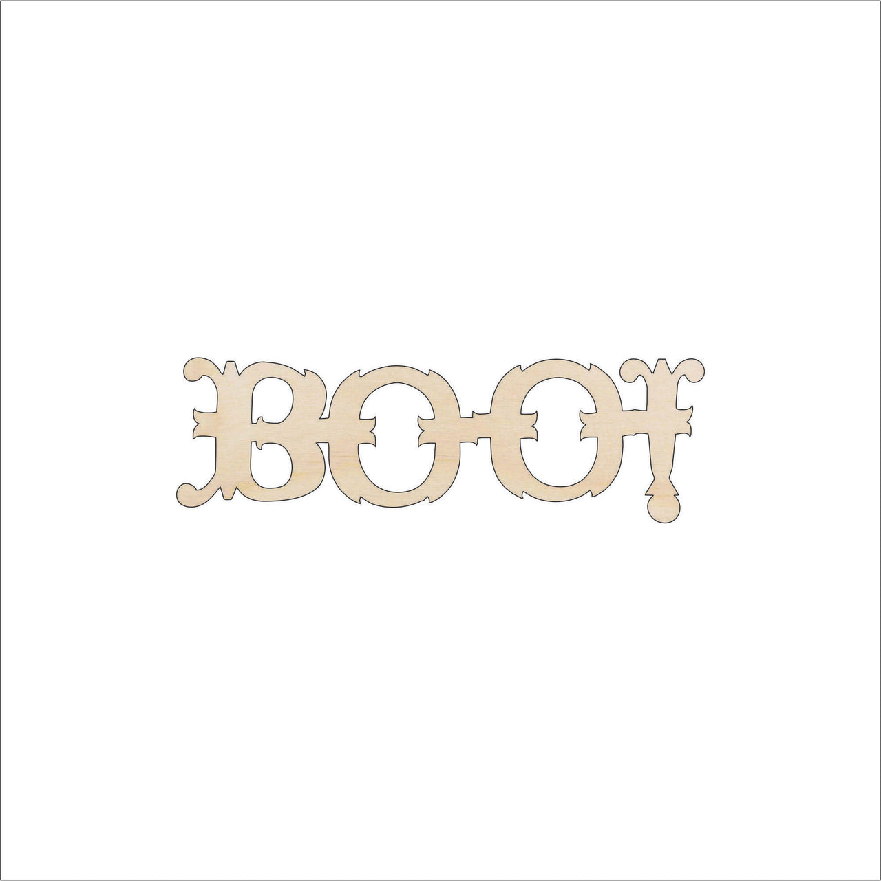 Boo Word Wood Craft Shape - Laser Cut Baltic Birch Unfinished DIY Wood Art Supplies FAL62 - The Wood Shape Store