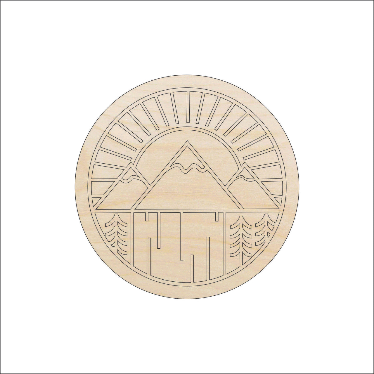Mountain Wood Craft Shape - Laser Cut Baltic Birch Unfinished DIY Wood Art Supplies XTR80 - The Wood Shape Store