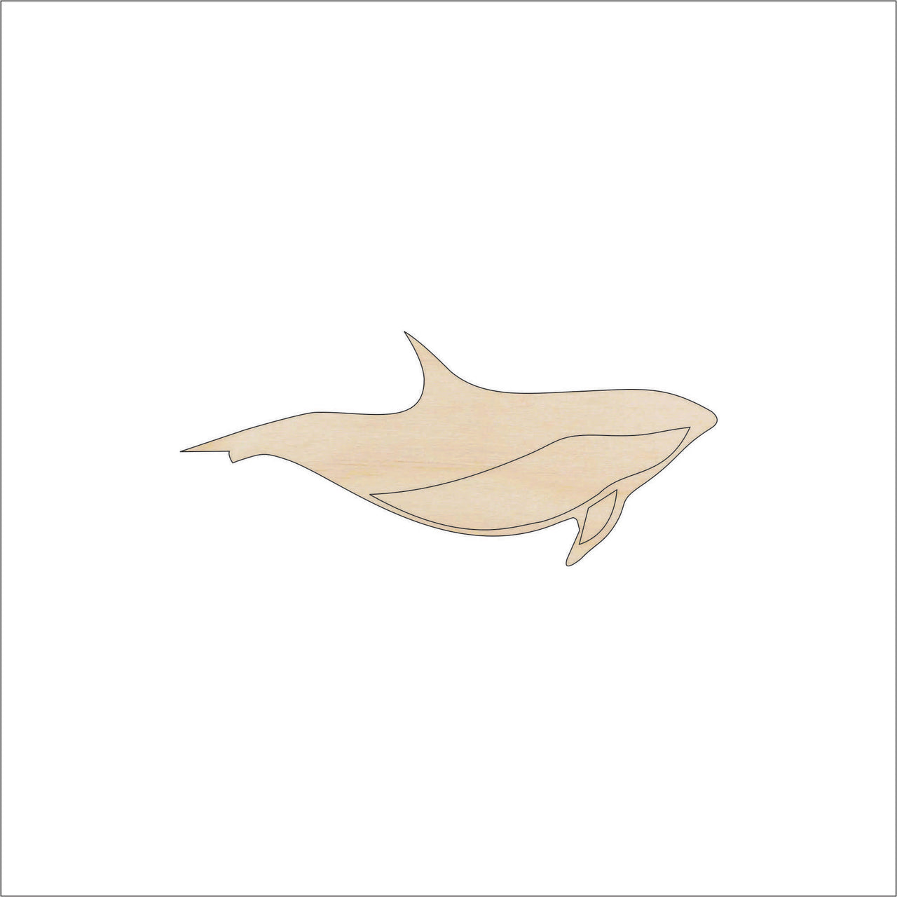 Dolphin Wood Craft Shape - Laser Cut Baltic Birch Unfinished DIY Wood Art Supplies SEA90 - The Wood Shape Store