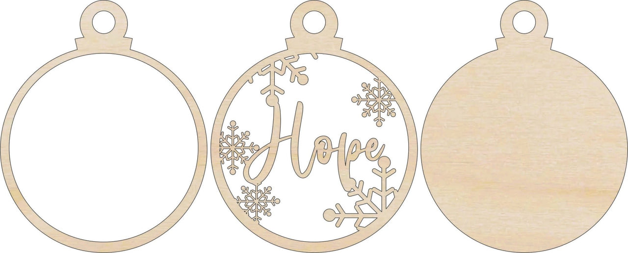 Hope 3D Laser Cut Ornament – Baltic Birch Wood Craft Supplies | DIY Wood Ornament Kit RE19 - The Wood Shape Store