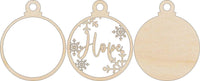 Hope 3D Laser Cut Ornament – Baltic Birch Wood Craft Supplies | DIY Wood Ornament Kit RE19 - The Wood Shape Store