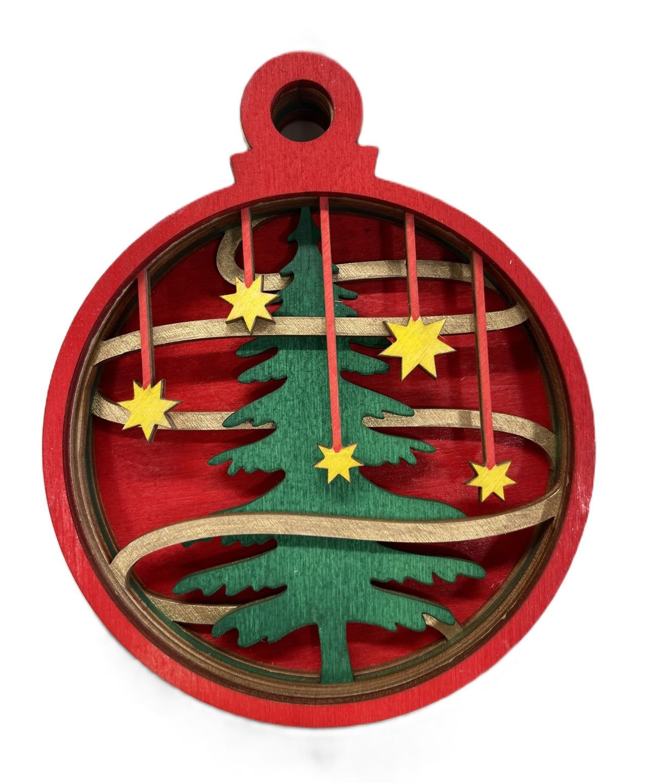 Tree 3D Laser Cut Ornament – Baltic Birch Wood Craft Supplies | DIY Wood Ornament Kit XM38 - The Wood Shape Store