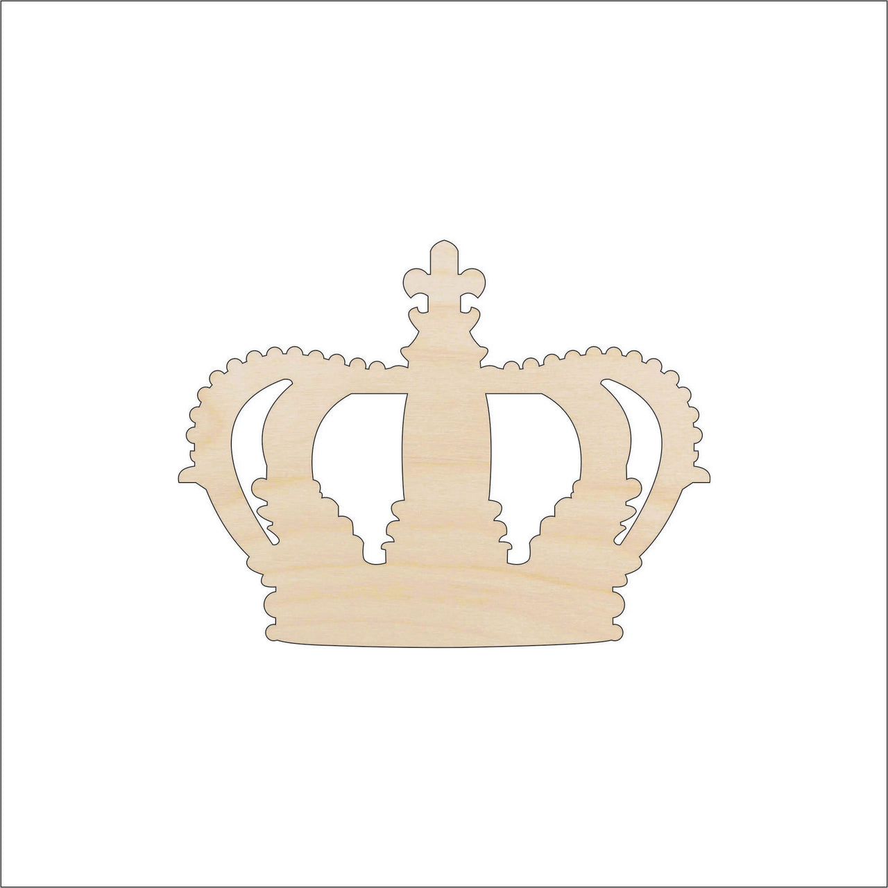 Crown Wood Craft Shape - Laser Cut Baltic Birch Unfinished DIY Wood Art Supplies CLT65 - The Wood Shape Store