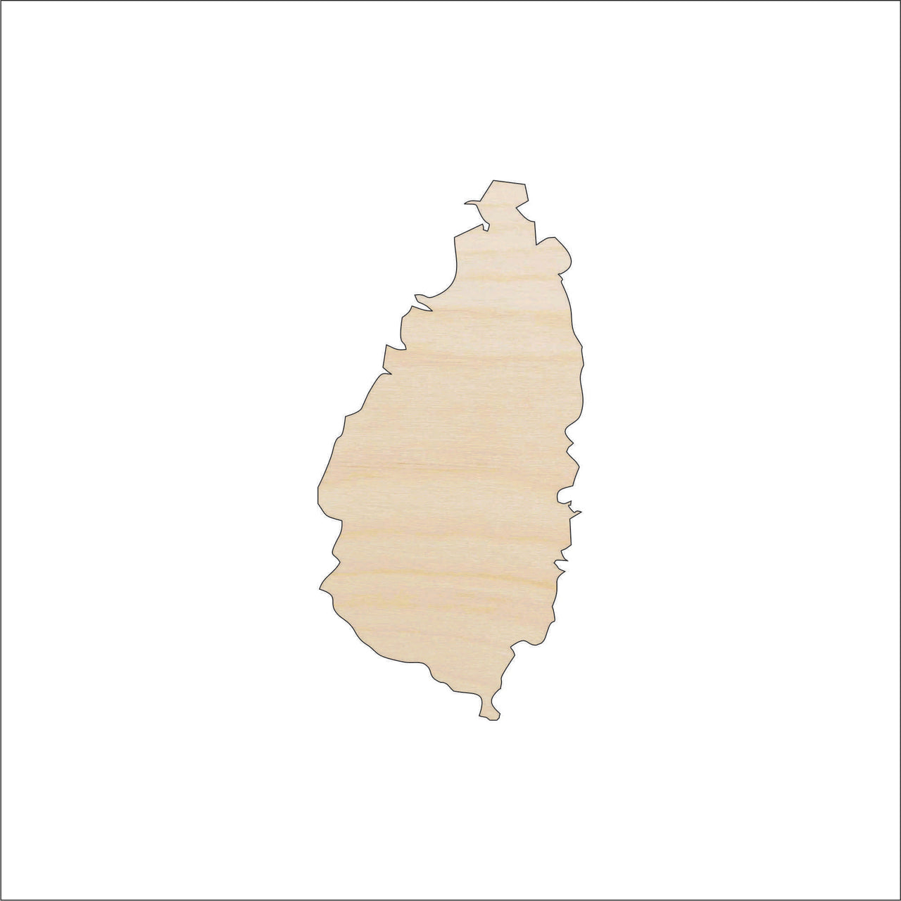 St Lucia Wood Craft Shape - Laser Cut Baltic Birch Unfinished DIY Wood Art Supplies WLD41 - The Wood Shape Store