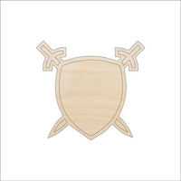 Swords & Shield Wood Craft Shape – Laser Cut Baltic Birch Unfinished DIY Wood Art Supplies BDG5 - The Wood Shape Store