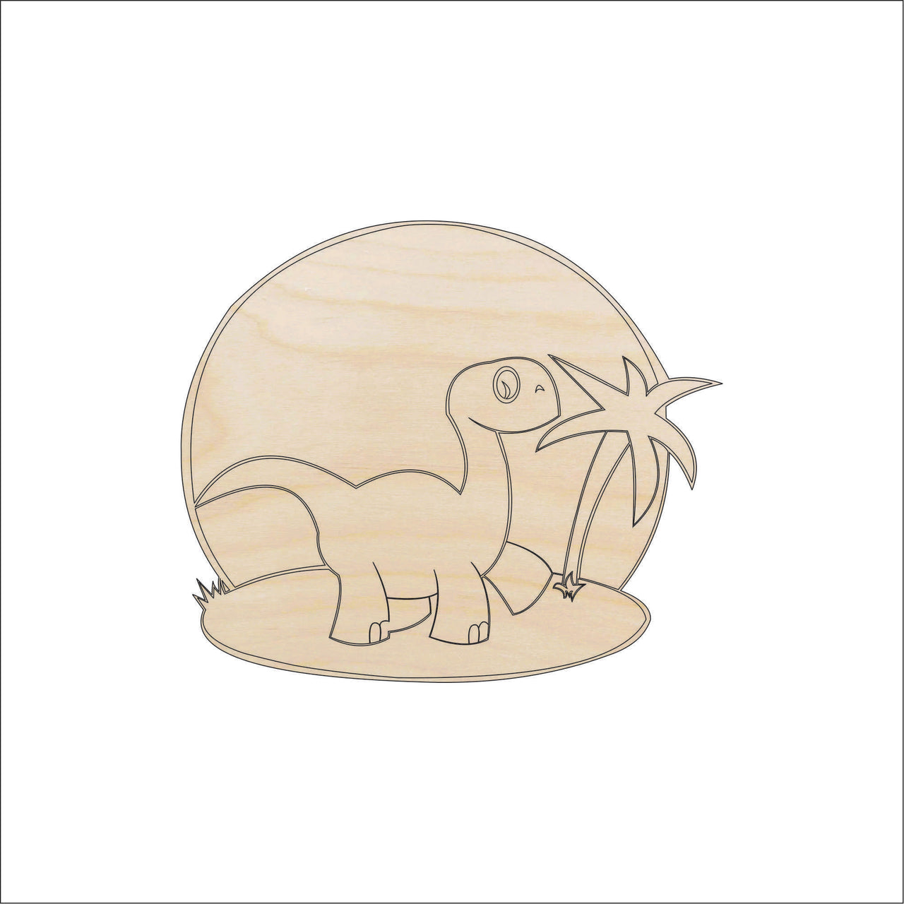 Dinosaur - Wood Craft Shape - Laser Cut Baltic Birch Unfinished DIY Wood Art Supplies DIN3 - The Wood Shape Store