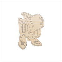 Cowboy Boot Wood Craft Shape - Laser Cut Baltic Birch Unfinished DIY Wood Art Supplies CLT74 - The Wood Shape Store