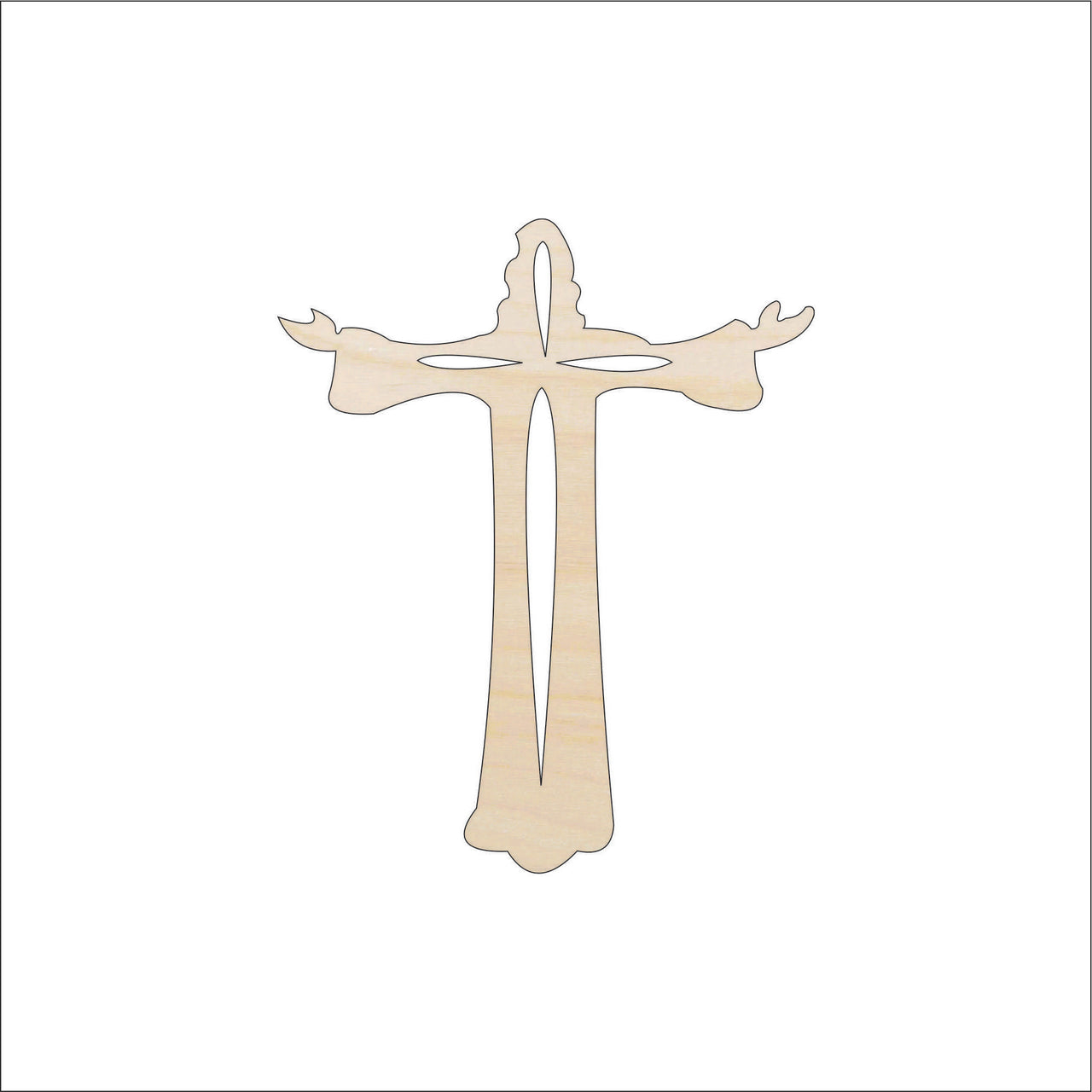 Cross Wood Craft Shape - Laser Cut Baltic Birch Unfinished DIY Wood Art Supplies REL21 - The Wood Shape Store