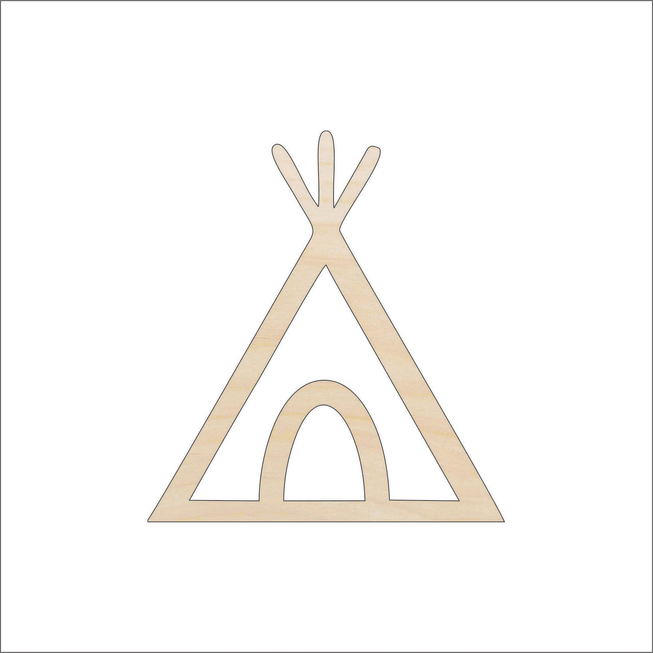 Tee Pee Wood Craft Shape - Laser Cut Baltic Birch Unfinished DIY Wood Art Supplies XTR8 - The Wood Shape Store