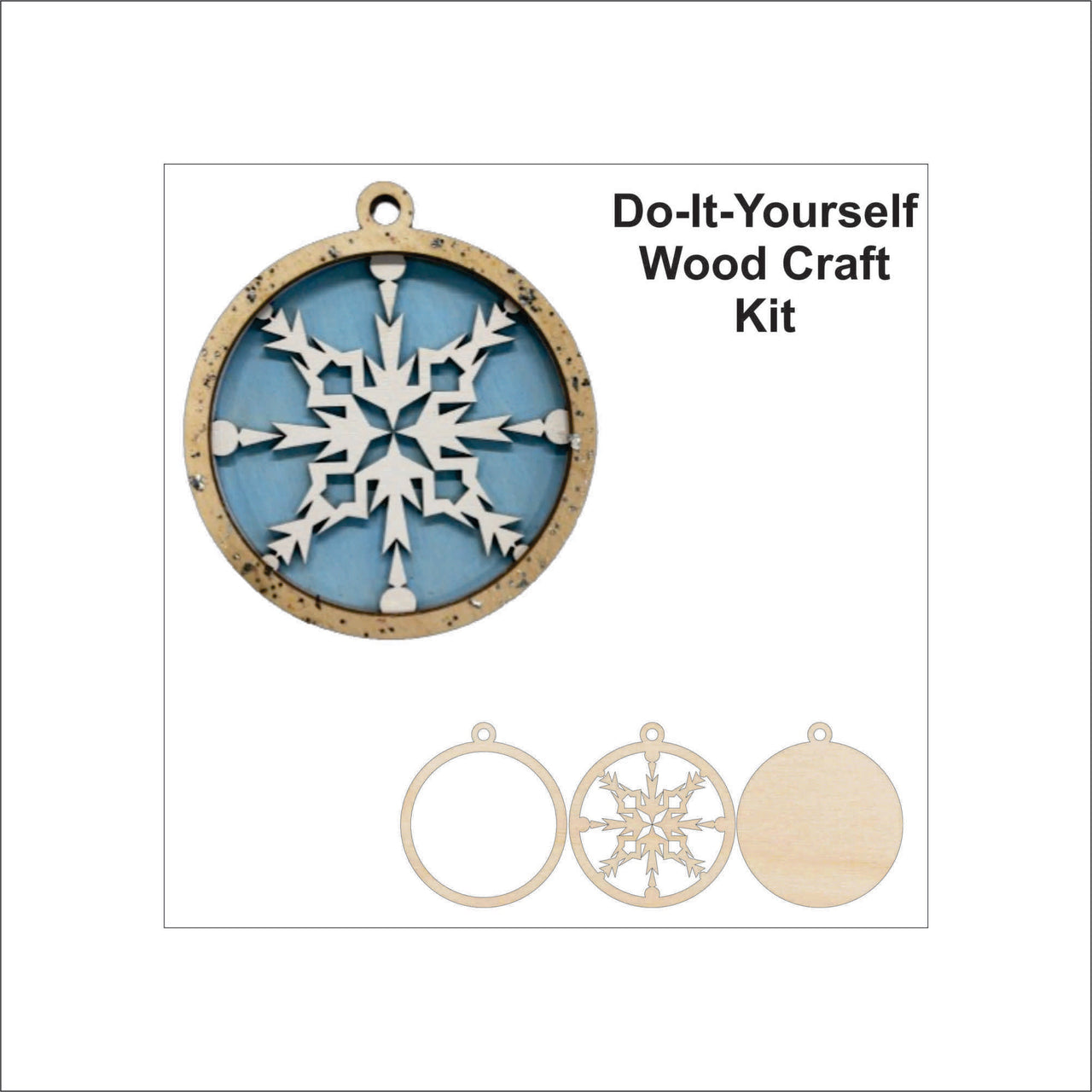 Snowflake 3D Laser Cut Ornament – Baltic Birch Wood Craft Supplies | DIY Wood Ornament Kit XM24 - The Wood Shape Store