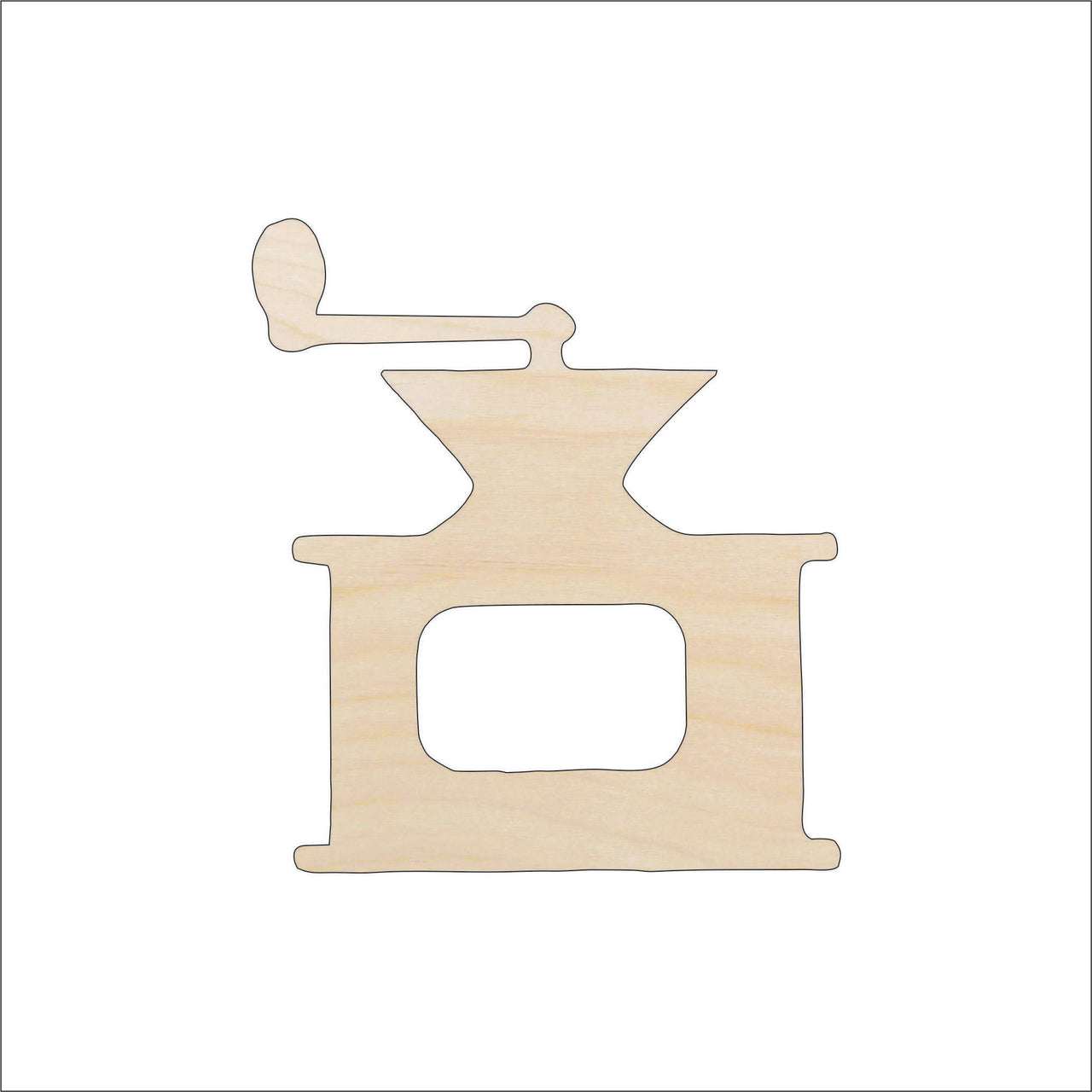 Coffee Grinder Wood Craft Shape - Laser Cut Baltic Birch Unfinished DIY Wood Art Supplies FOD19 - The Wood Shape Store