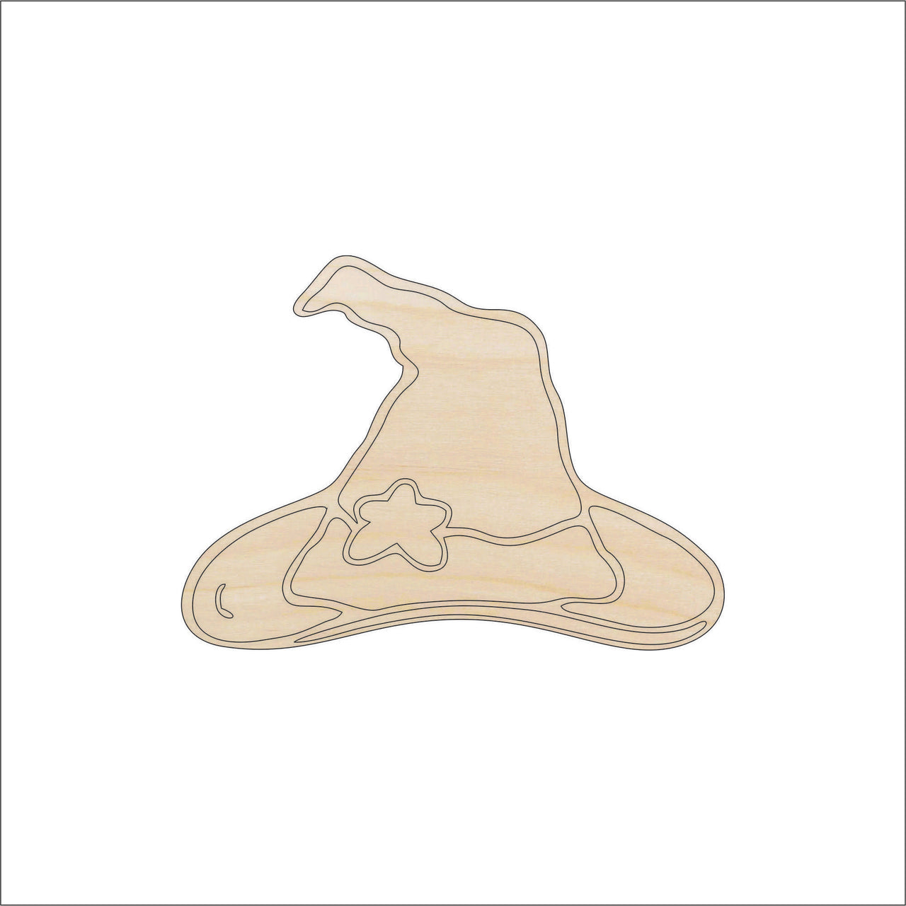 Witch Hat Wood Craft Shape - Laser Cut Baltic Birch Unfinished DIY Wood Art Supplies FAL133 - The Wood Shape Store