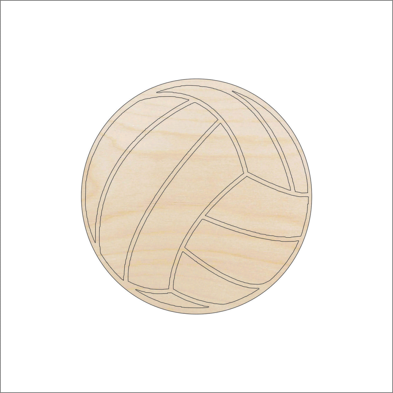 Volleyball Wood Craft Shape - Laser Cut Baltic Birch Unfinished DIY Wood Art Supplies SPT245 - The Wood Shape Store