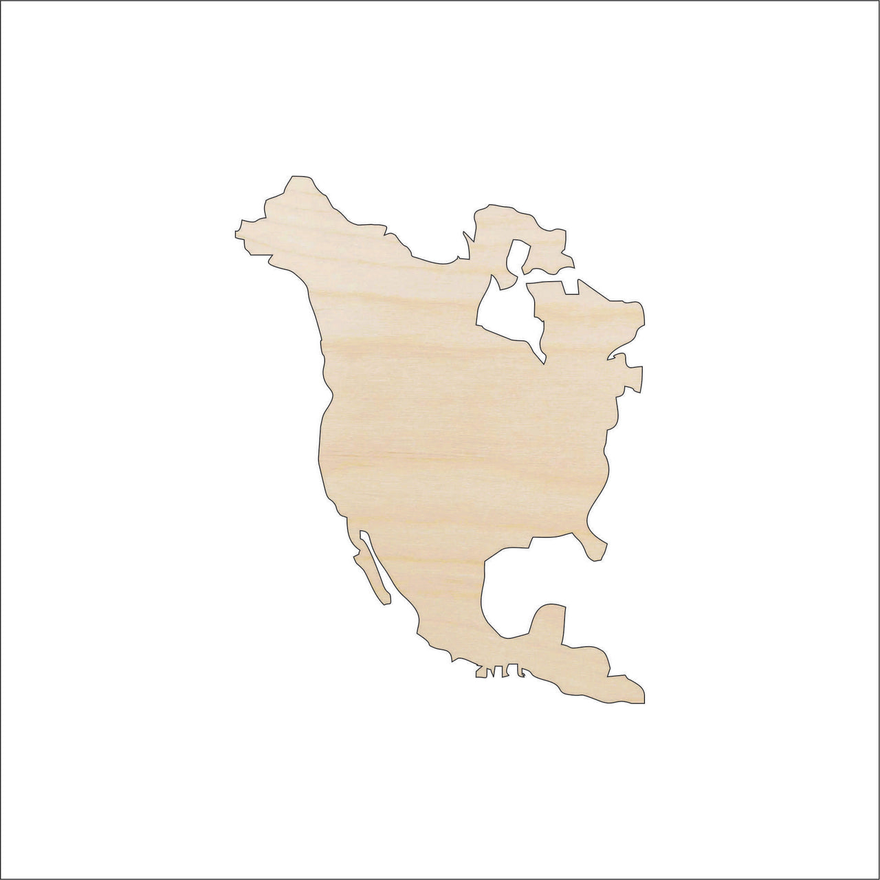 North America Wood Craft Shape - Laser Cut Baltic Birch Unfinished DIY Wood Art Supplies WLD6 - The Wood Shape Store