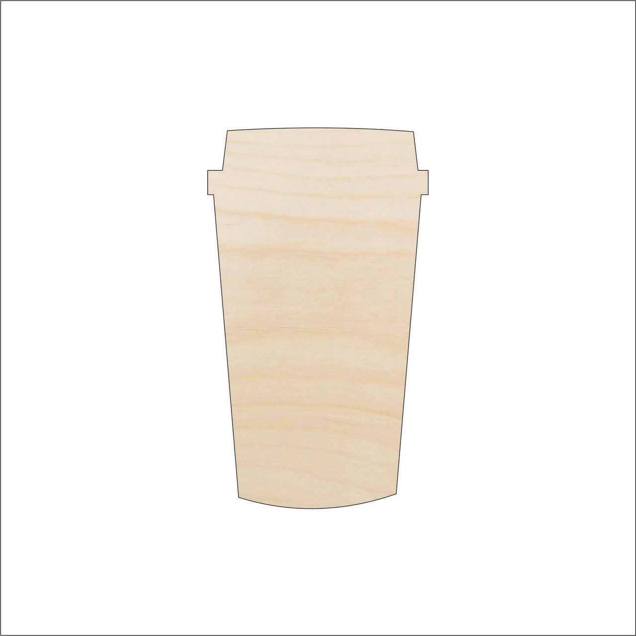 Coffee Cup Wood Craft Shape - Laser Cut Baltic Birch Unfinished DIY Wood Art Supplies FOD70 - The Wood Shape Store