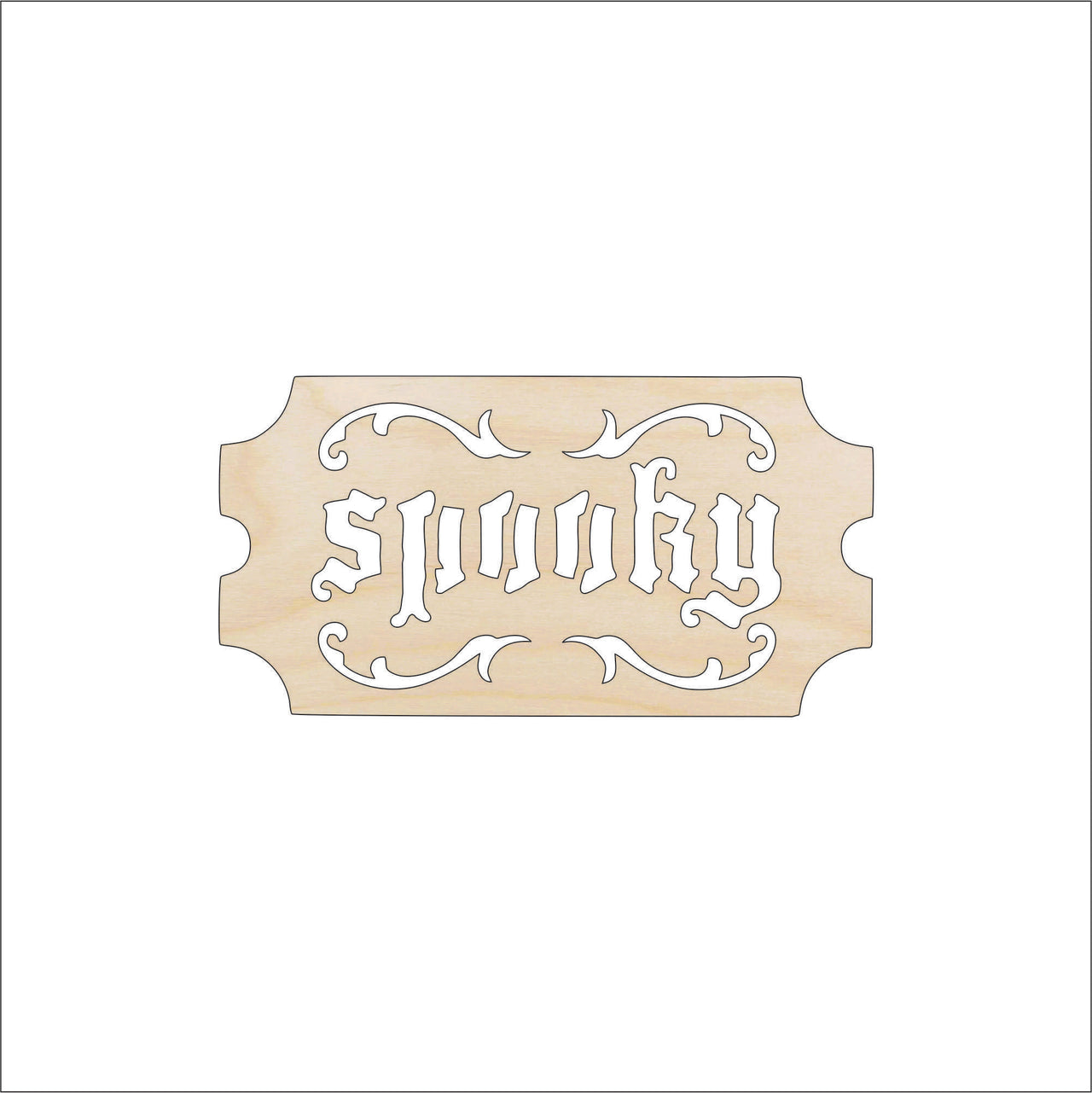 Halloween Tag Wood Craft Shape - Laser Cut Baltic Birch Unfinished DIY Wood Art Supplies FAL3 - The Wood Shape Store