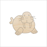 Cute Walrus Wood Craft Shape – Laser Cut Baltic Birch Unfinished DIY Wood Art Supplies ANML34 - The Wood Shape Store
