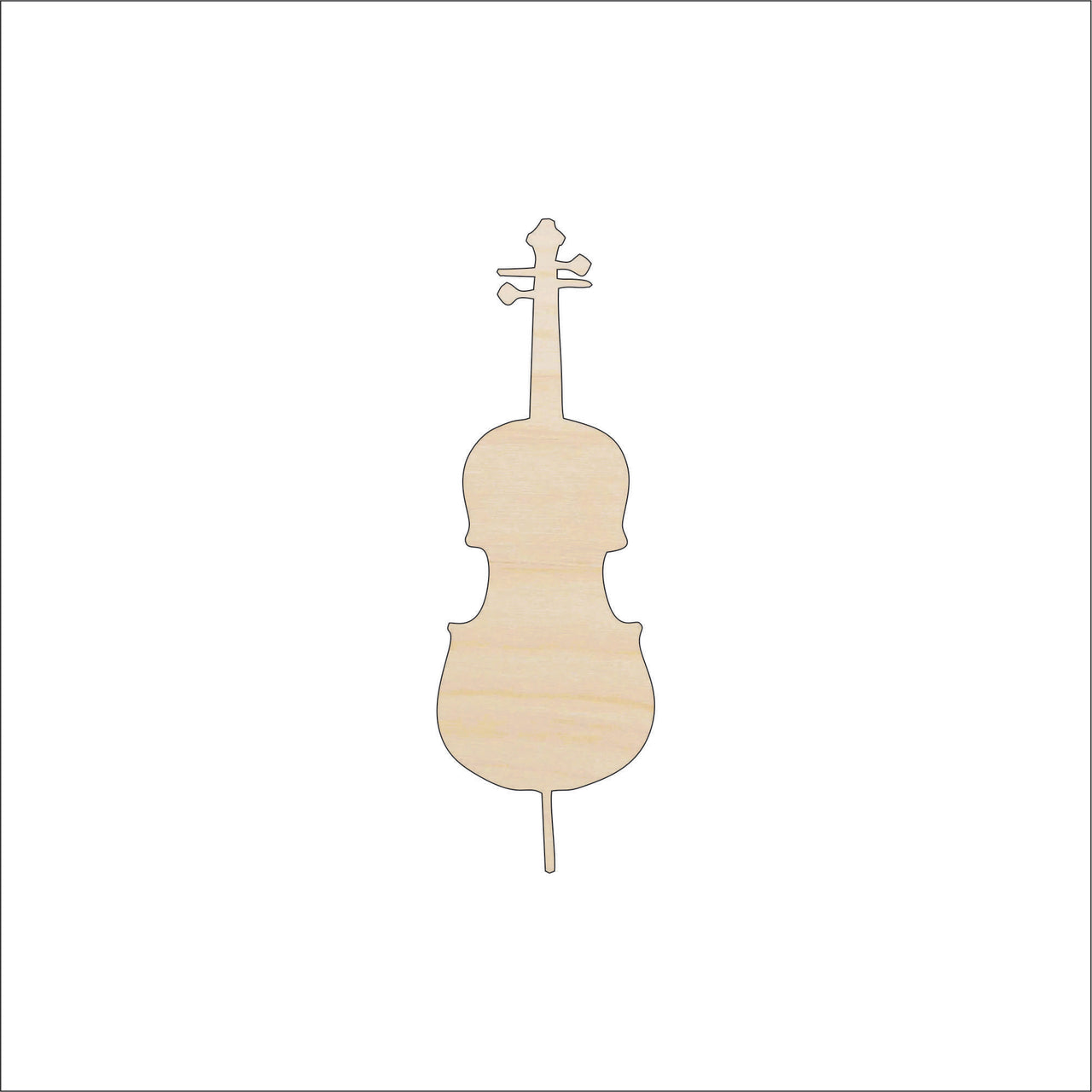 Cello Wood Craft Shape - Laser Cut Baltic Birch Unfinished DIY Wood Art Supplies MSC28 - The Wood Shape Store