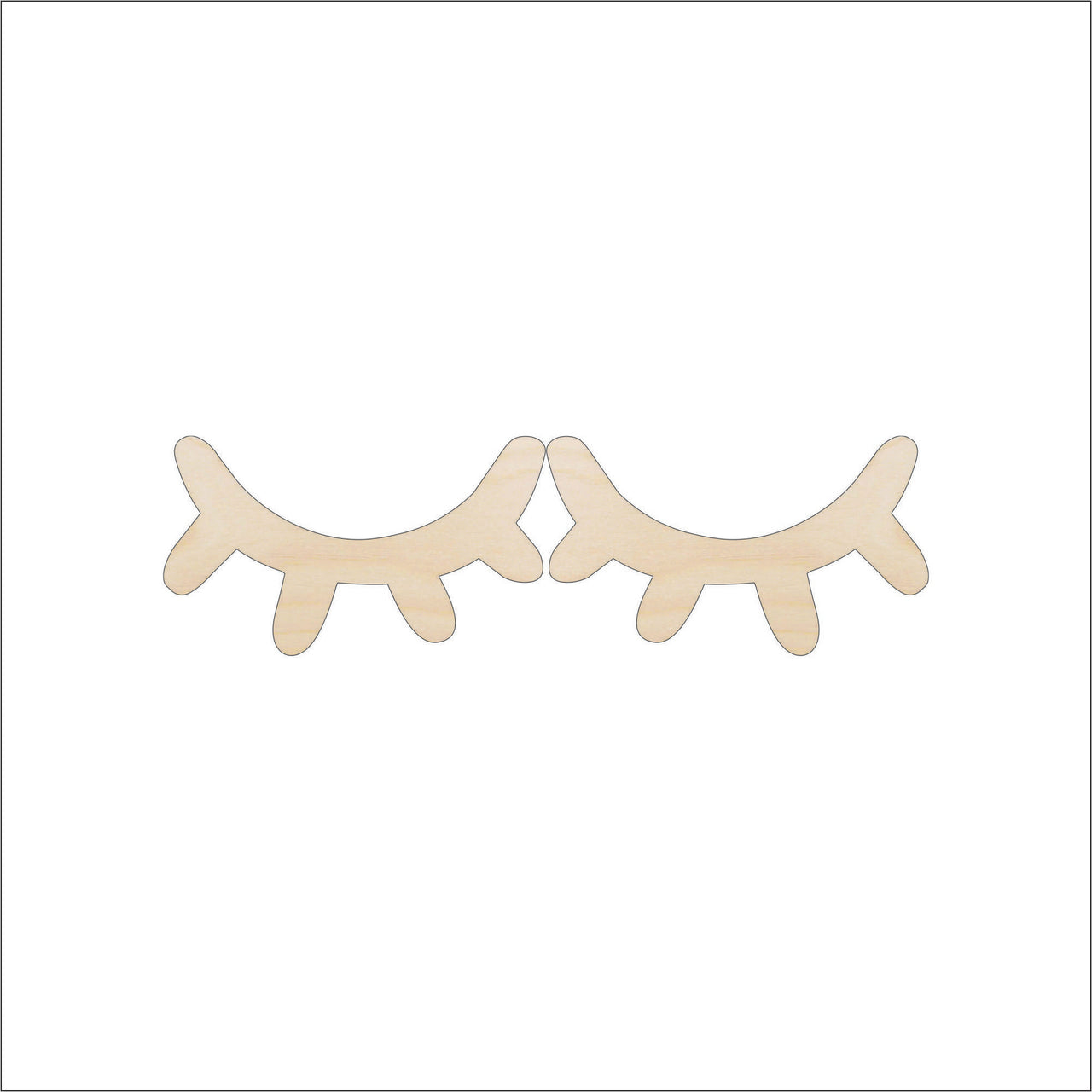 Eyelashes Wood Craft Shape - Laser Cut Baltic Birch Unfinished DIY Wood Art Supplies PPL14 - The Wood Shape Store