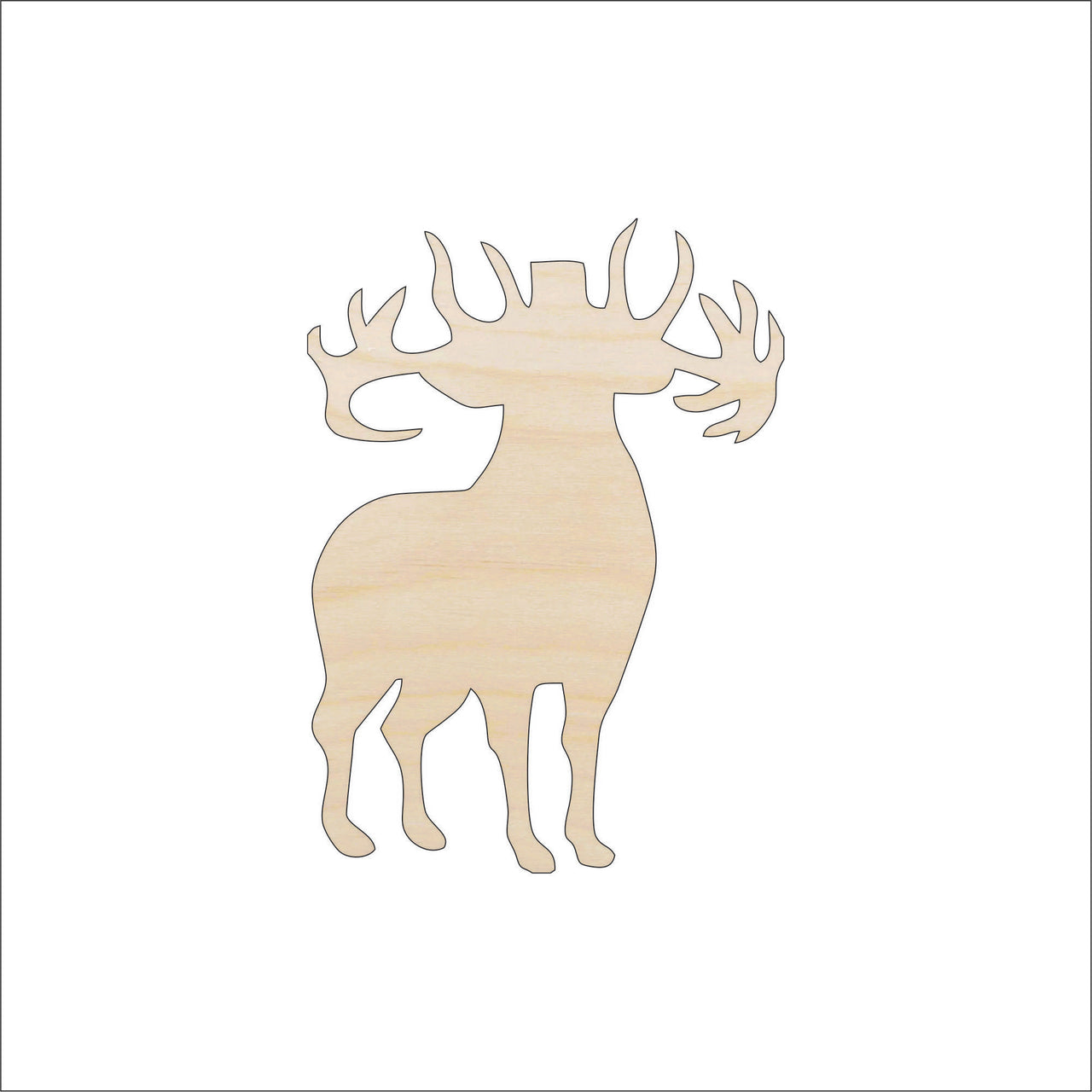 Deer Wood Craft Shape - Laser Cut Baltic Birch Unfinished DIY Wood Art Supplies DER27 - The Wood Shape Store