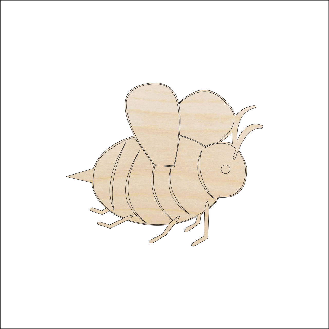 Bumblebee Wood Craft Shape - Laser Cut Baltic Birch Unfinished DIY Wood Art Supplies BUG6 - The Wood Shape Store