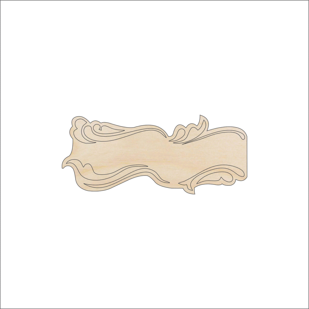 Banner - Wood Craft Shape - Laser Cut Baltic Birch Unfinished DIY Wood Art Supplies BNR30 - The Wood Shape Store