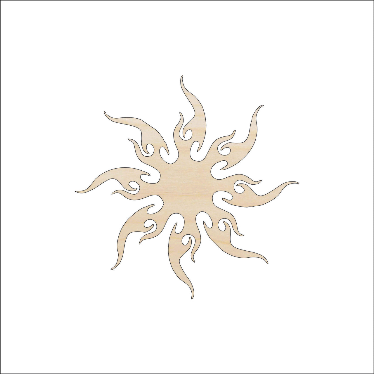 Sun Wood Craft Shape - Laser Cut Baltic Birch Unfinished DIY Wood Art Supplies SKY36 - The Wood Shape Store