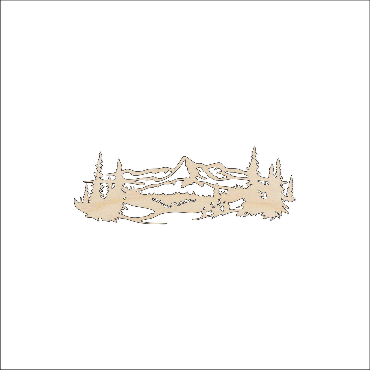 Mountain Wood Craft Shape - Laser Cut Baltic Birch Unfinished DIY Wood Art Supplies XTR86 - The Wood Shape Store