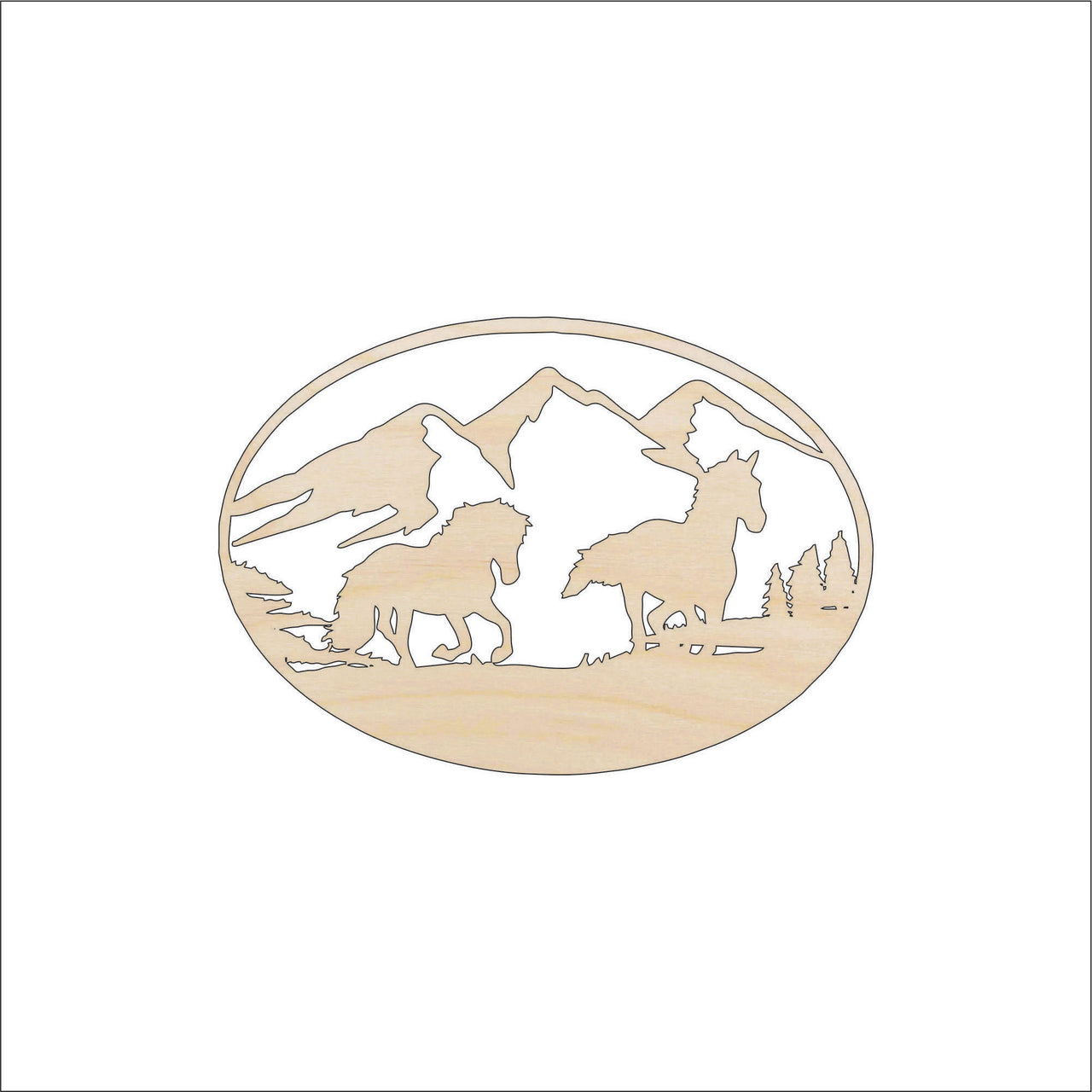 Horse Wood Craft Shape - Laser Cut Baltic Birch Unfinished DIY Wood Art Supplies HRS66 - The Wood Shape Store