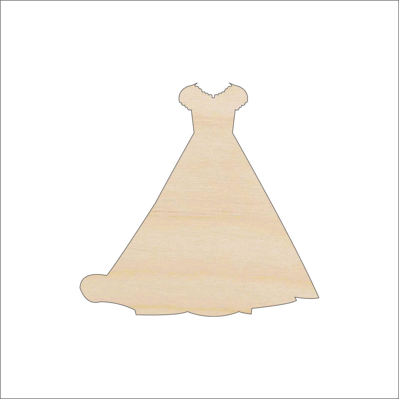 Dress Wood Craft Shape Laser Cut Out & Unfinished DIY Craft Supply CLT125 - The Wood Shape Store