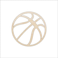 Basketball Wood Craft Shape - Laser Cut Baltic Birch Unfinished DIY Wood Art Supplies SPT671 - The Wood Shape Store