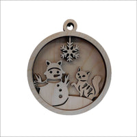 Cat Wood Craft Ornament – Laser Cut Baltic Birch Unfinished DIY Art Supplies Kit AN43 - The Wood Shape Store