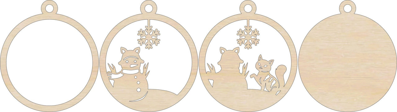 Cat Wood Craft Ornament – Laser Cut Baltic Birch Unfinished DIY Art Supplies Kit AN43 - The Wood Shape Store