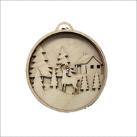 Deer Wood Craft Ornament – Laser Cut Baltic Birch Unfinished DIY Art Supplies Kit AN47 - The Wood Shape Store