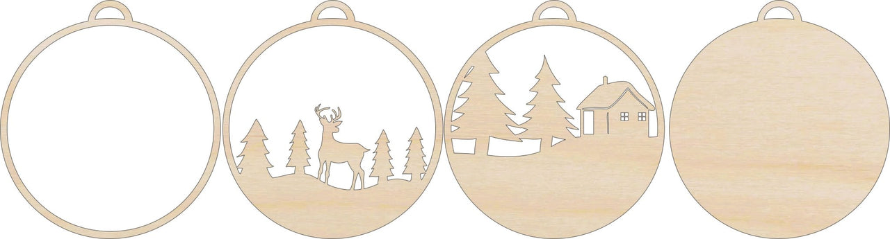 Deer Wood Craft Ornament – Laser Cut Baltic Birch Unfinished DIY Art Supplies Kit AN47 - The Wood Shape Store