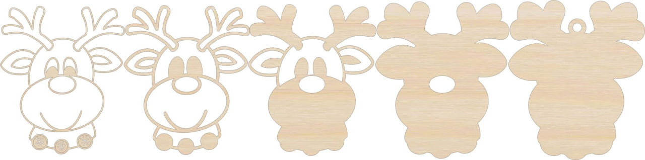 Reindeer 3D Laser Cut Ornament – Baltic Birch Wood Craft Supplies | DIY Wood Ornament Kit AN48 - The Wood Shape Store