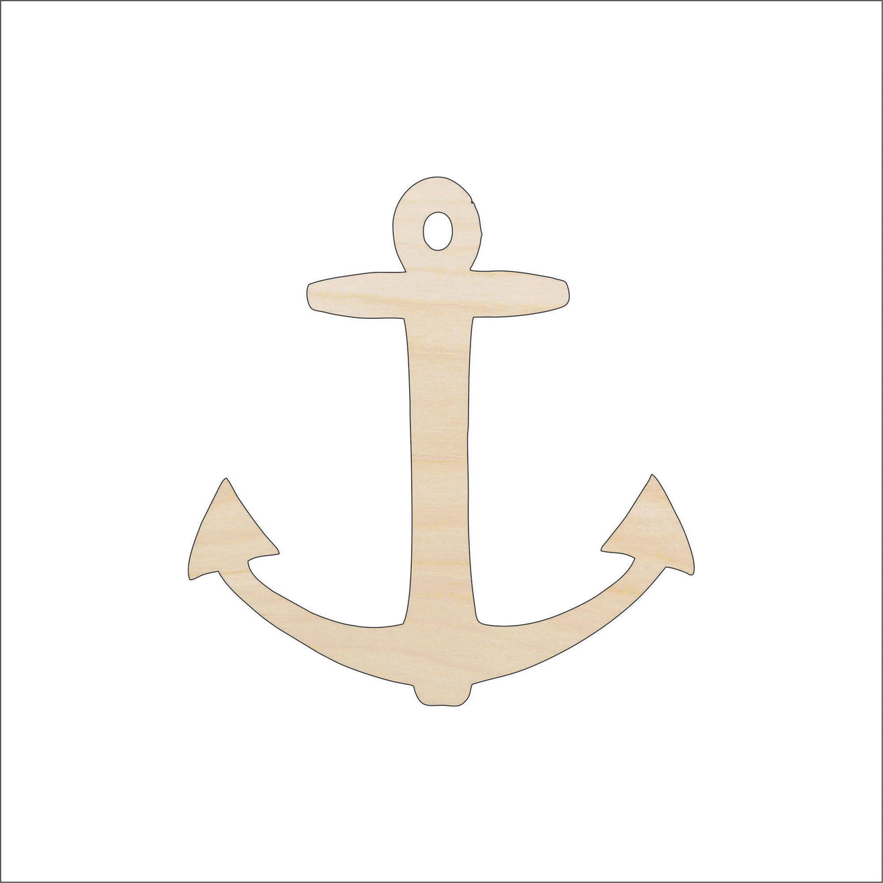 Anchor Wood Craft Shape – Laser Cut Baltic Birch Unfinished DIY Wood Art Supplies ANC12 - The Wood Shape Store